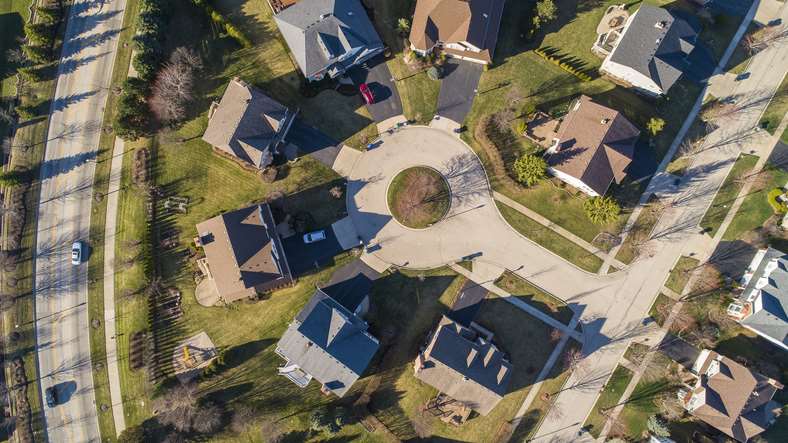 Overhead View of Homes in Hanover Park Illinois