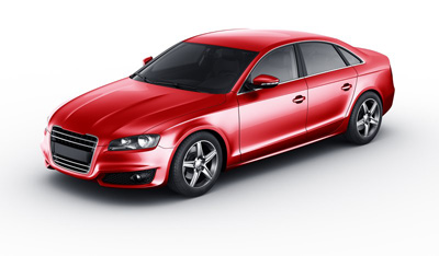 new red sporty sedan