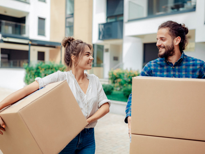 couple packing to move out