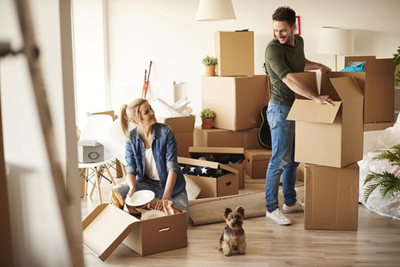 couple packing to move out